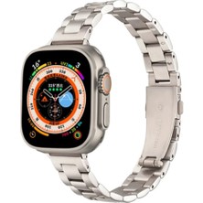 Gregoss  Apple Watch 38 40 41 mm Seri 10-42mm Şık Tasarım Ince Paslanmaz Ayarlanabilir Metal Kordon