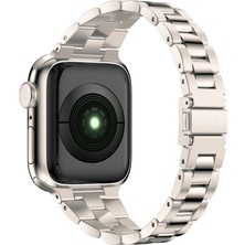 Gregoss  Apple Watch 38 40 41 mm Seri 10-42mm Şık Tasarım Ince Paslanmaz Ayarlanabilir Metal Kordon