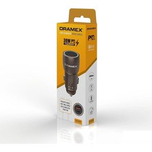 Dramex 30W Pd Metal Qc 3.0 Hızlı Araç Şarj Cihazı 2 Port USB + Type-C  (Başlık)