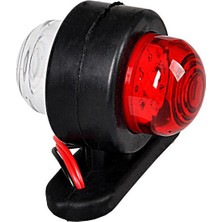 Ahmet Otomotiv Mini Takoz Tek Ledli Kırmızı-Beyaz 12V-24V