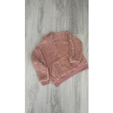 Minik Ikon Kız Çocuk Fermuarlı Dik Yaka Peluş Sweat