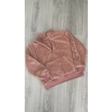 Minik Ikon Kız Çocuk Fermuarlı Dik Yaka Peluş Sweat
