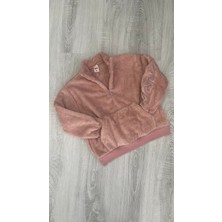 Minik Ikon Kız Çocuk Fermuarlı Dik Yaka Peluş Sweat