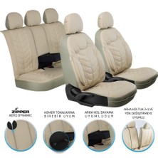kia Carnival Uyumlu Deri Oto Koltuk Kılıfı Ön/arka 5li Set (Nova) Bej