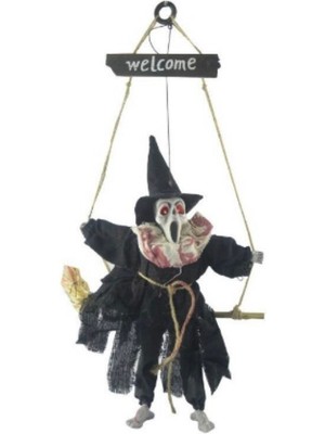 Piraye Gift Halloween Sensörlü Sesli Işıklı Welcome  Siyah