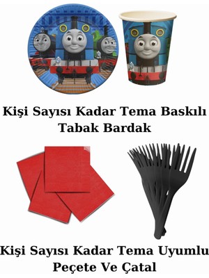 Thomas Train Thomas Tren ve Arkadaşları  16 Kişilik Doğum Günü Parti Malzemeleri Süsleri Seti Ekost