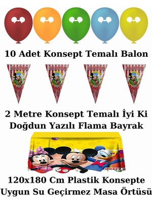 Mickey Mouse 32 Kişilik Doğum Günü Parti Malzemeleri Süsleri Seti Ekost