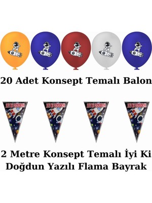 Galaksi Kozmik Uzay  Perdeli Doğum Günü Parti Malzemeleri Süsleri Seti Prdlst