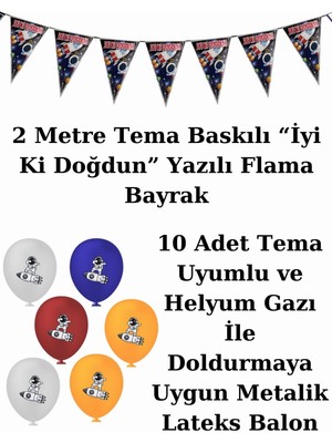 Galaksi Kozmik Uzay  Bayraklı ve Afişli 32 Kişilik Doğum Günü Parti Malzemeleri Süsleri Seti Mxst