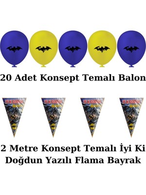 Batman Perdeli Doğum Günü Parti Malzemeleri Süsleri Seti Prdlst