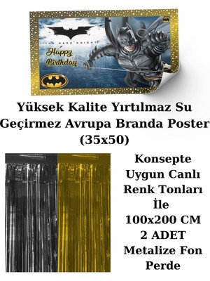 Batman Perdeli Doğum Günü Parti Malzemeleri Süsleri Seti Prdlst