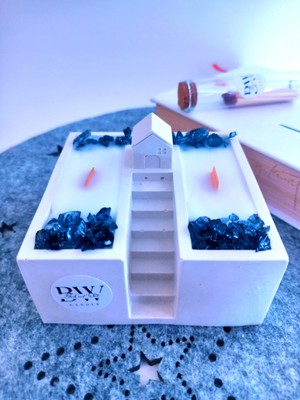 BWC Dream House Candle Dekoratif Siyah Kristalli Koku ve Renk Seçenekli Kişiye Özel Mum(Yılbaşı,Özel Gün,Hediyelik)