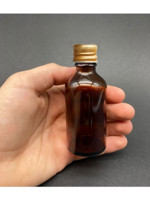 Wellline 15 Adet 50 ml Çok Amaçlı Cam Şişe Küçük Gold Kapak Oda Kokusu Esans Yağ Şişesi Amber Renk