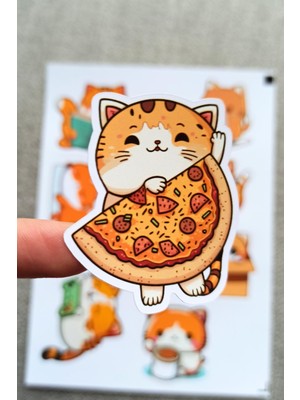 Mona Craftist 8 Adet Kedi Sticker Seti Kedicik Sticker Sevimli Sticker