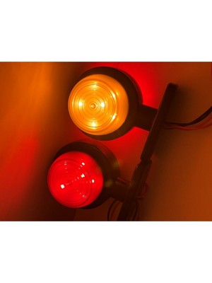 Ahmet Otomotiv Vass Tipi Ayna Altı Küpe Küçük Model Sarı-Kırmızı 12V-24V
