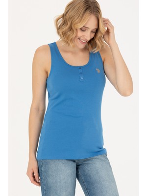 U.S. Polo Assn. Kadın Saks Tişört Basic 50262673-VR045