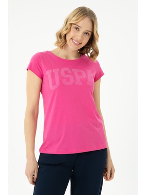 U.S. Polo Assn. Kadın Fuşya Tişört Basic 50262670-VR023