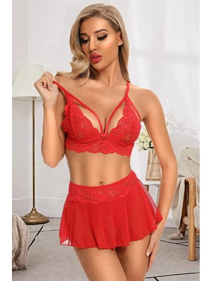Bella Notte -     Özel Bölgesi Açik kirmizi Etekli Bralet Sütyen Takim 16016