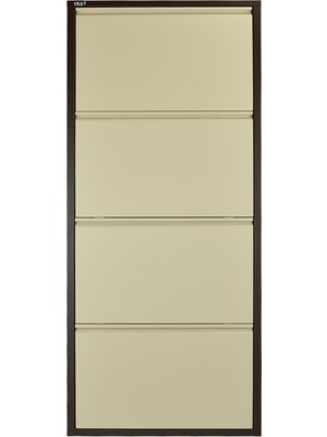 Ata Group Atagroup 4'lü Metal Ayakkabılık Kahve Krem