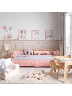 Soft Baby Stella Eko Pembe Örgü Montessori Uyku Seti