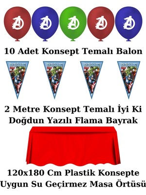 Avengers Yenilmezler  Afişli 32 Kişilik Doğum Günü Parti Malzemeleri Süsleri Seti Lxst