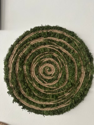 Plantarrium Design Spiral Jüt Halat Moss-Koyu Yeşil 50cm