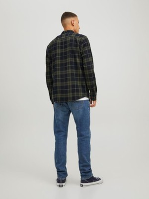 Jack & Jones 12259895 Jjewılly Chech Shırt Gömlek Haki Siyah