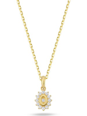 14 Ayar Altın Taşlı Göz Kolye 1.87 gr