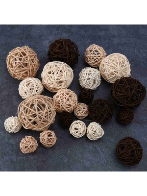 Passing 21 Adet/grup Karışık 3 Renk Rattan Topları Vazo Dolguları Düğün Parti Noel Dekorasyonu Için, Çeşitli Üç Boyut (3 Cm/5 Cm/7 Cm) (Yurt Dışından)