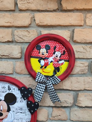 İkona Sanat Ahşap Mickey Mouse 4'Lü Pano