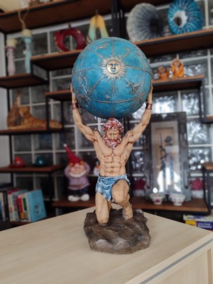 İkona Sanat Polyester Atlas Biblo Büyük Boy