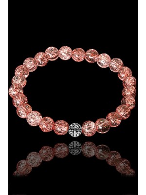 Tesbih Atölyesi Sertifikalı Kırmızı Necef Taşı Bileklik - Gümüş Aparatlı