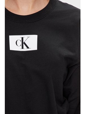 Calvin Klein Pamuklu Bisiklet Yaka Crop Sweat 000QS6942EUB1 Bayan Sweat 000QS6942E Ub1