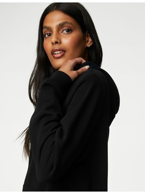 Marks & Spencer Saf Pamuklu Fermuarlı Sweatshirt