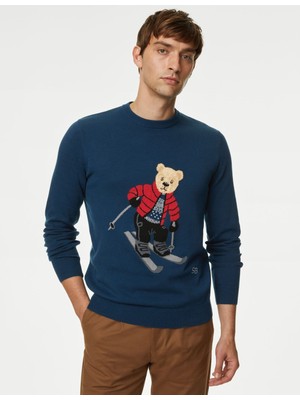 Marks & Spencer Saf Pamuklu Spencer Bear™ Kazak