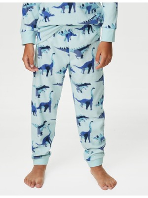 Marks & Spencer Dinozor Desenli Uzun Kollu Polar Pijama Takımı