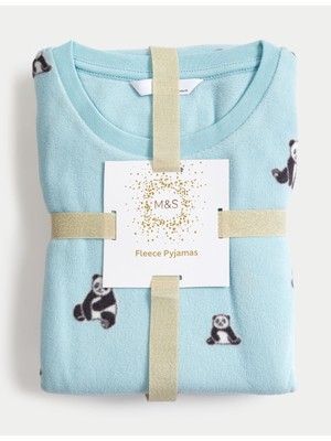 Marks & Spencer Panda Desenli Uzun Kollu Polar Pijama Takımı