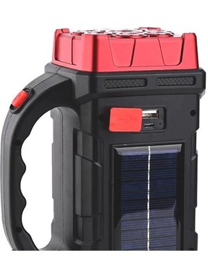 Powermaster HB-1678 Solarlı USB Çıkışlı Şarjlı 38 Watt Kamp Feneri