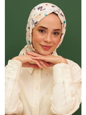 İpekhan Amelia Desenli Pamuk Şal Turkuaz 3025-07