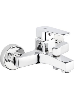 Eym Tema Kare Slim Banyo Bataryası Musluk Krom