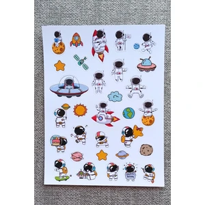 Mona Craftist 31 Adet Astronot Sticker Seti Uzay Sticker Çocuk Sticker