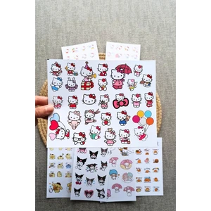 Mona Craftist 133 Adet Sanrio Karakter Sticker Seti Hello Kitty Sticker Kuromi Pompom Purin Gudetama My Melodi
