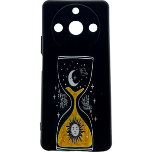 Realme 11 Pro Siyah Kılıf Resimli Desenli Zaman Kum Saati Tam Koruma