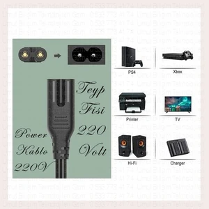 Umut Bilişim Teyp Fiş - Notebook Adaptör Power Kablosu 2 Pin 1.5 Metre -220 Teyp Fişi Işıldak Kablosu 220 Volt Ceryan Kablosu 220 Volt Kordon - Güç Kablosu Teyp Power Kaliteli Güç Kablosu Kablo Çift Oluklu 220V