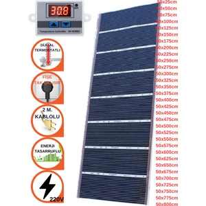 Dijital Termostatlı Halı Altı Karbon Isıtıcı Film 50X25CM