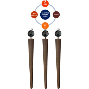 Vera Hediyelik Eşya 3'lü Ceviz 41 cm Ahşap Ayak Konik Masa-Sandalye-Tabure- Sehpa Ayağı Çap:4,6cm 3301000000662