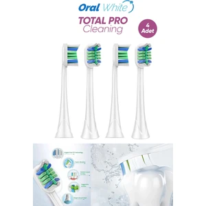 Oral White Sonic Total Pro Cleaning Teknolojisi Philips Sonicare Uyumlu 4 Adet Yedek başlık
