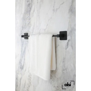 Alsi Home Yapışkanlı Siyah Uzun Havluluk Pratik ve Şık Banyo Mutfak Havluluk