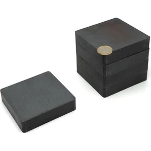 Çok Güçlü Kare Blok Ferrit Mıknatıs - Siyah Magnet 100X100X20 mm