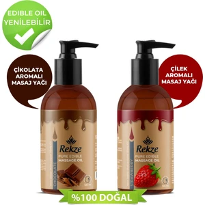 Doğal Çikolata ve Çilek Aromalı Aphrodisiac Vücut Masaj Yağları 120 ml